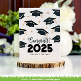 Lawn Fawn, Lawn Clippings Coloring Stencils, Layered Graduation Caps Background (LF3739)