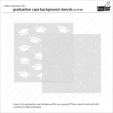 Lawn Fawn, Lawn Clippings Coloring Stencils, Layered Graduation Caps Background (LF3739)