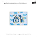 Lawn Fawn, Lawn Clippings Coloring Stencils, Layered Graduation Caps Background (LF3739)