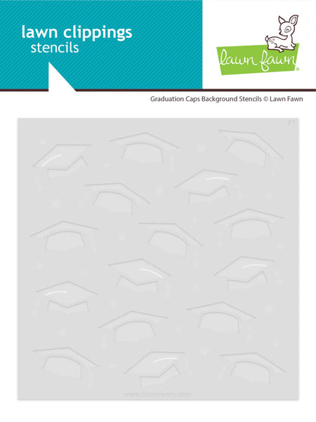 Lawn Fawn, Lawn Clippings Coloring Stencils, Layered Graduation Caps Background (LF3739)