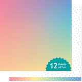 Lawn Fawn, Gleeful Gradients Double-Sided Cardstock 12"X12", Northern Lights (LF3761) Sold Individually