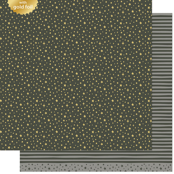 Lawn Fawn, 12X12 Patterned Paper, All the Sparkles, Onyx  (LF3839)