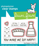 Lawn Fawn, Clear Stamps and Dies Set, Soy Happy (LF3954 & LF3955)