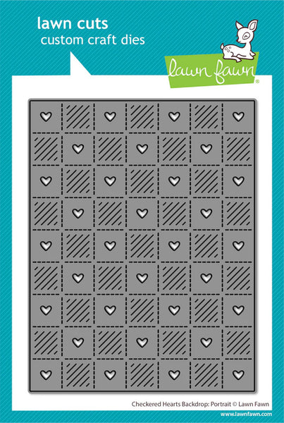 Lawn Fawn, Lawn Cuts Custom Craft Die, Checkered Hearts Backdrop: Portrait (LF3962)