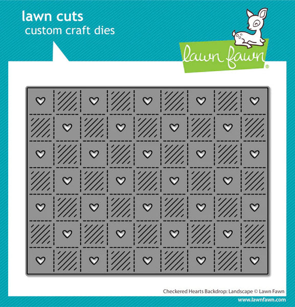 Lawn Fawn, Lawn Cuts Custom Craft Die, Checkered Hearts Backdrop: Landscape (LF3963)