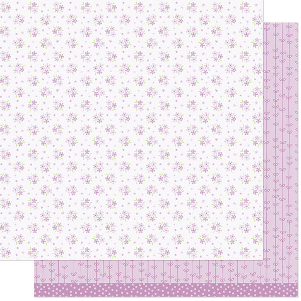 Lawn Fawn, 12X12 Patterned Paper, Blissful Blossoms, Verbena (LF4008)