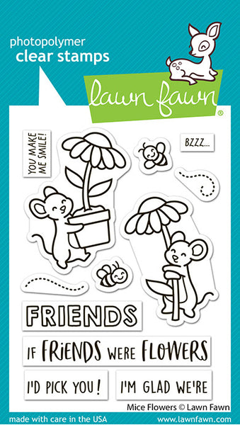 Lawn Fawn, Lawn Fawn Stamps, Mice Flowers (LF4076)