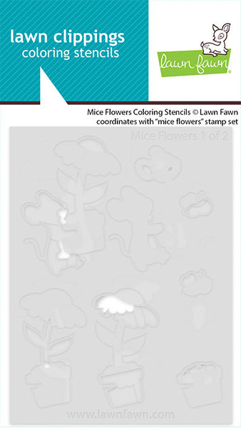 Lawn Fawn, Lawn Clippings Coloring Stencils, Mice Flowers (LF4078)