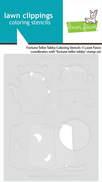 Lawn Fawn, Lawn Clippings Add-On Coloring Stencils, Fortune Teller Tabby (LF4227)