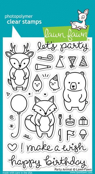 Lawn Fawn, Clear Stamps and Dies Set, Party Animal (LF893 & LF894)