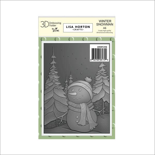 Lisa Horton Crafts Winter Snowman A6 Embossing Folder