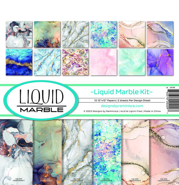 Reminisce Collection Kit 12"X12", Liquid Marble