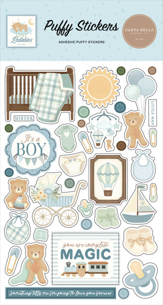 Carta Bella Puffy Stickers, Little Lullabies, Baby Boy (CBLUB485066)