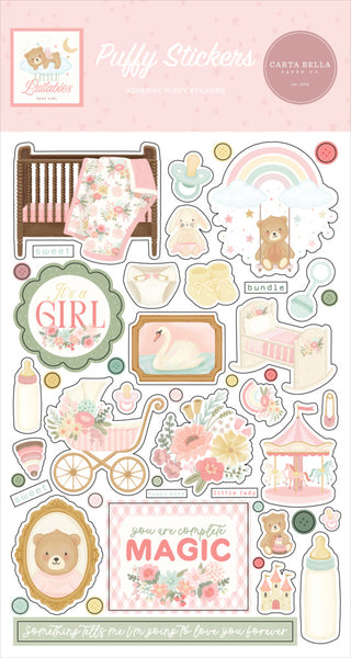 Carta Bella Puffy Stickers, Little Lullabies Baby Girl