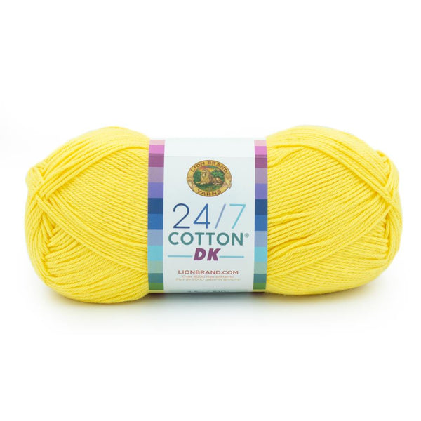 Lion Brand 24/7 Cotton Yarn, Lemon Drop