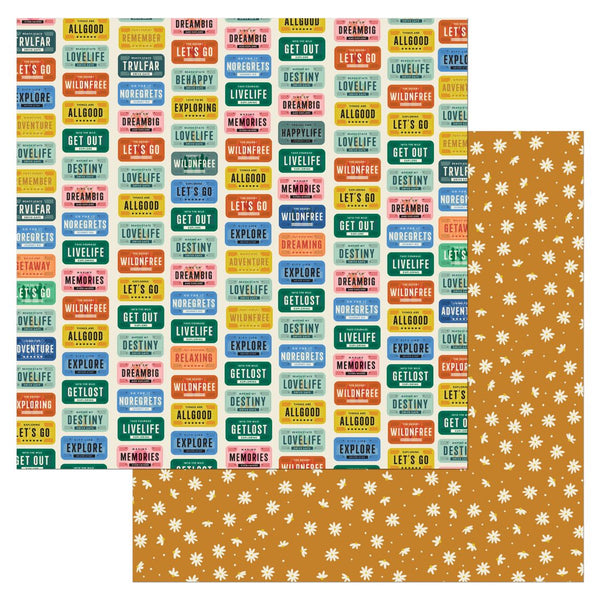 American Crafts Patterned Double-Sided Cardstock 12"X12", Coast-to-Coast, Lets Go (34025918)