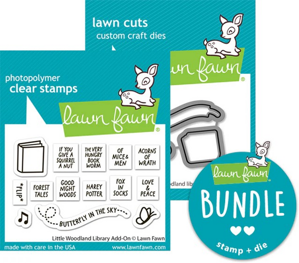Lawn Fawn, Clear Stamps & Dies Combo, Little Woodland Library Add-On (LF3488 & LF3489)