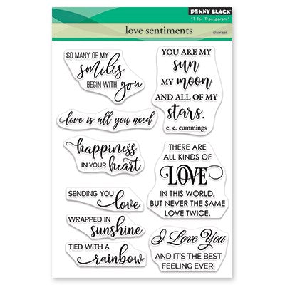 Penny Black, Clear Stamps, 5" x 6.5", Love Sentiments