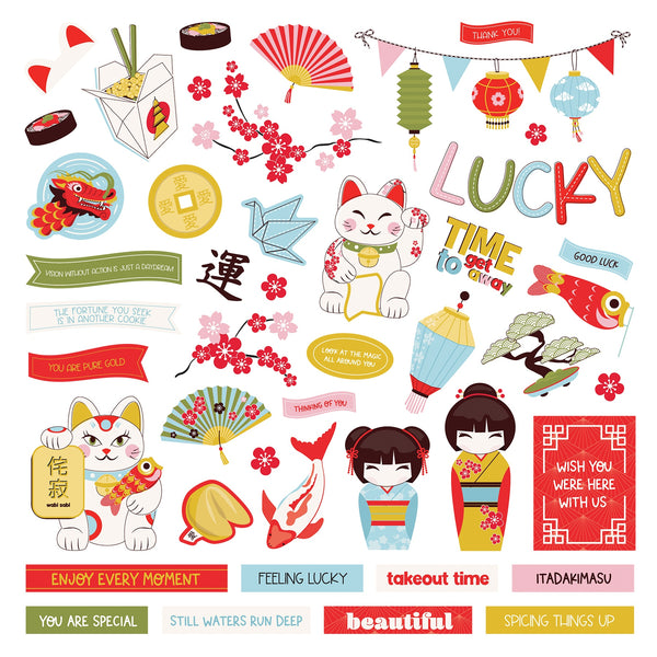 PhotoPlay, 12"x12" Lucky Cat Cardstock Stickers Sheet
