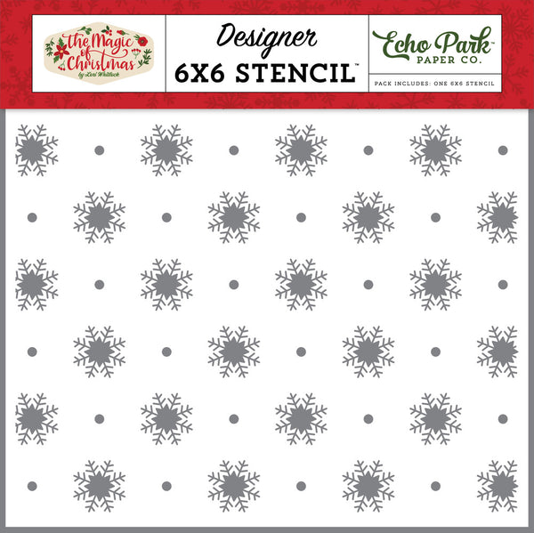 Echo Park Stencil 6"X6", The Magic of Christmas, Magic of Snowfall
