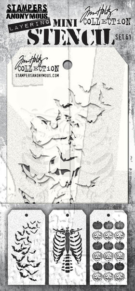 Tim Holtz Mini Layered Stencil Set 3/Pkg, Set 61