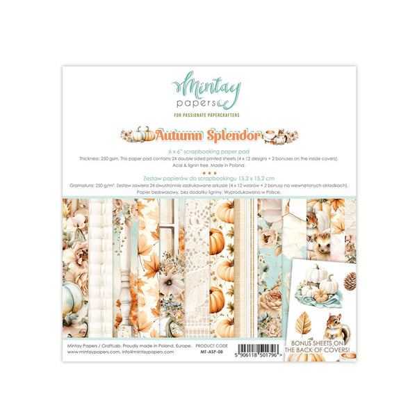 Mintay Papers, 6"X6" Paper Pad, Autumn Splendor