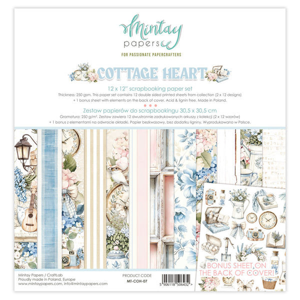 Mintay Papers, 12X12 Paper Pad, Cottage Heart (MT-COH-07)