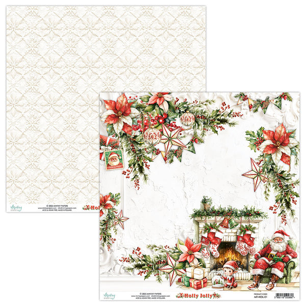 Mintay Papers, 12X12 Patterned Paper, Holly Jolly 01 (MT-HOL-01)