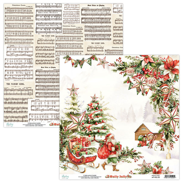 Mintay Papers, 12X12 Patterned Paper, Holly Jolly 03 (MT-HOL-03)