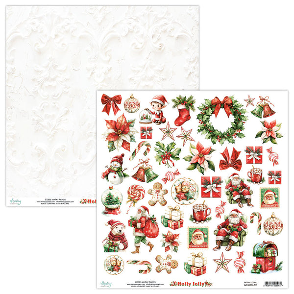 Mintay Papers, 12X12 Patterned Paper, Holly Jolly 07 (MT-HOL-09)