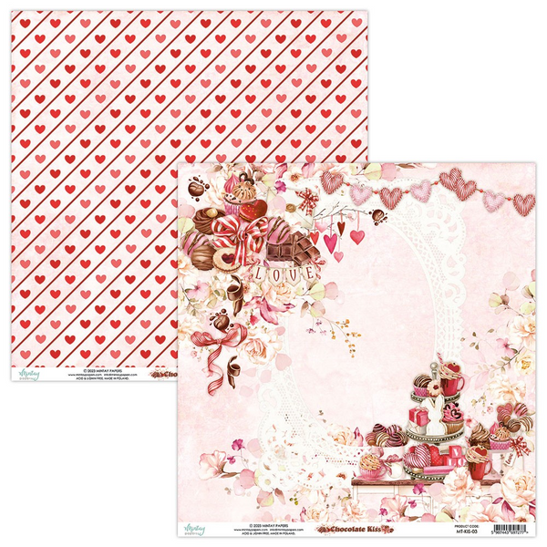Mintay Papers, 12X12 Patterned Paper, Chocolate Kiss (MT-KIS-03) - Scrapbooking Fairies