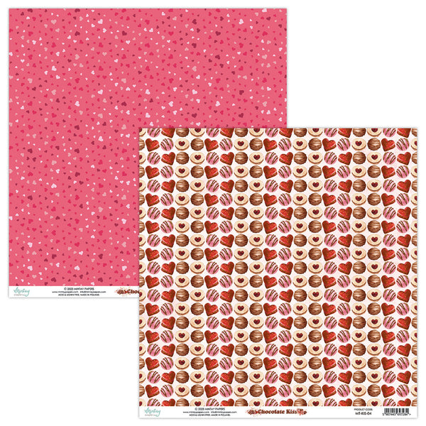 Mintay Papers, 12X12 Patterned Paper, Chocolate Kiss (MT-KIS-04) - Scrapbooking Fairies