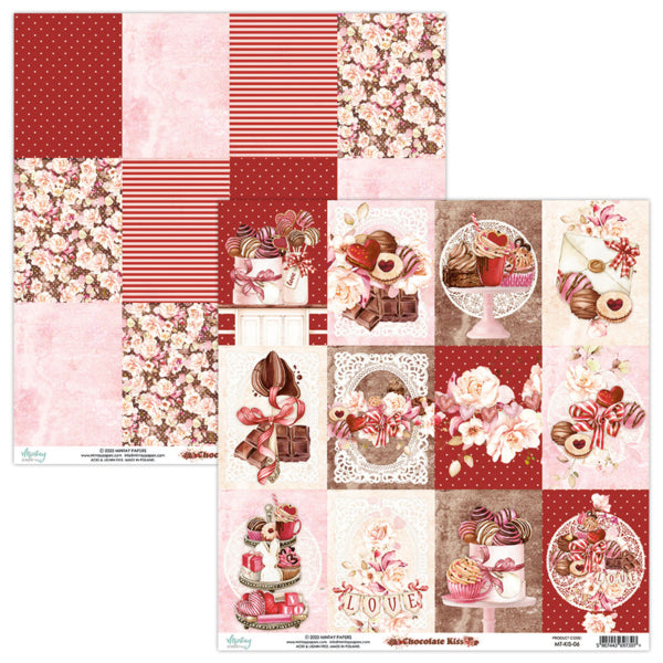 Mintay Papers, 12X12 Patterned Paper, Chocolate Kiss (MT-KIS-06) - Scrapbooking Fairies