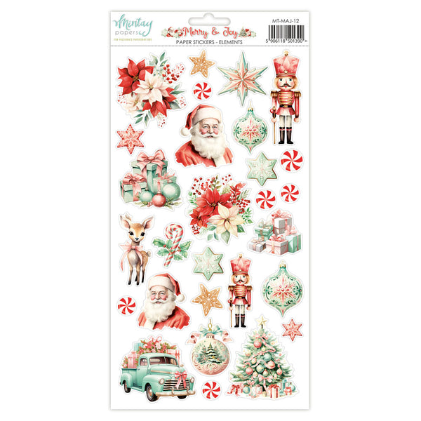 Mintay Papers, 6X12 Paper Stickers, Merry & Joy, Elements