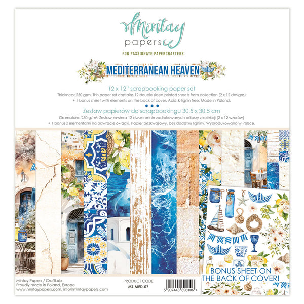 Mintay Papers, 12x12 Paper Pad, Mediterranean Heaven