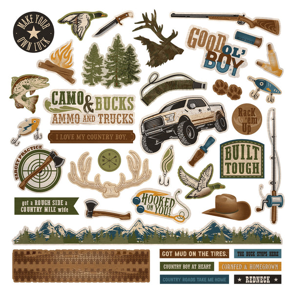 PhotoPlay, Mud On The Tires Stickers 12"X12", Elements