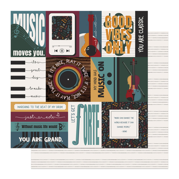PhotoPlay, Music Notes, Double-Sided Cardstock 12"X12", You're Classic
