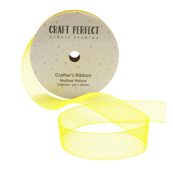 Craft Perfect, Organza Ribbon 16mmX5m, Mellow Yellow