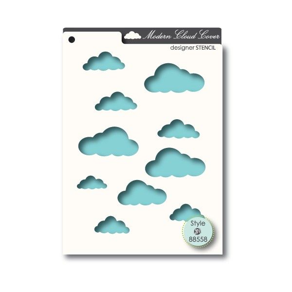 Memory Box, Open Studio, Modern Cloud Cover Stencil