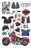 Riley & Company, Clear Stamps Set, Dress Up Riley, Motorcycle