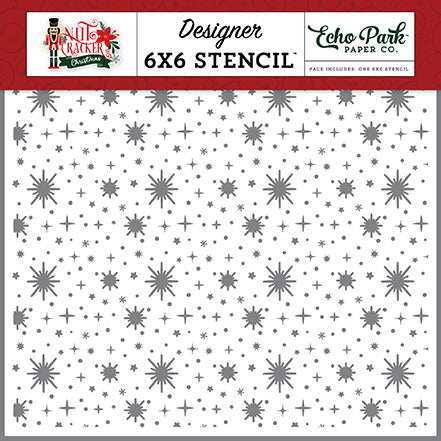 Echo Park Stencil 6"X6", Nutcracker Christmas Collection, Merry and Bright Night Stencil