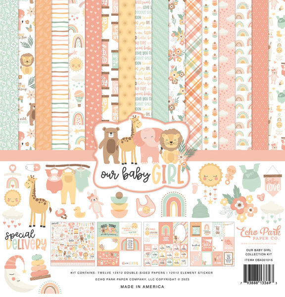 Echo Park, Our Baby Girl Collection Kit 12"X12", Our Baby Girl