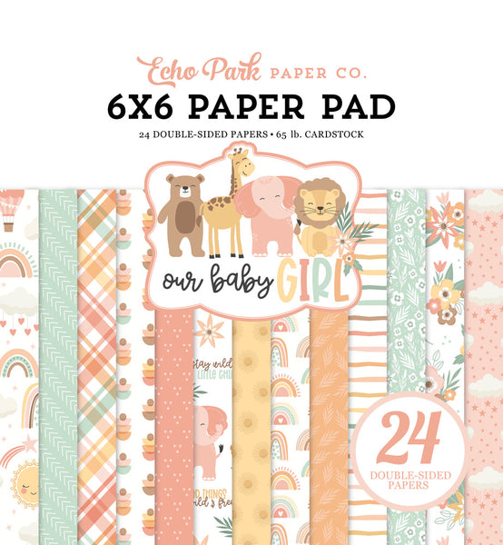 Echo Park Double-Sided Paper Pad 6"X6" 24/Pkg, Our Baby Girl