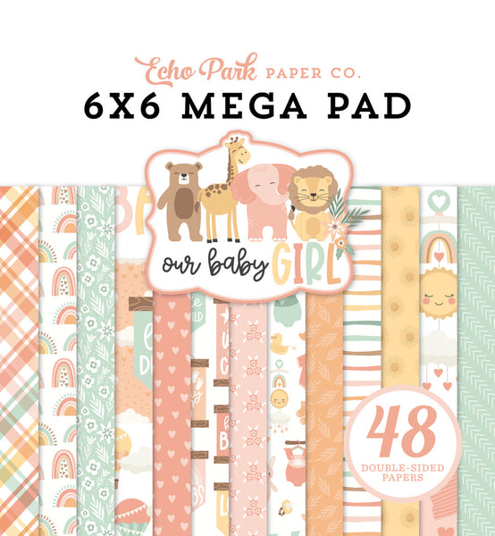 Echo Park Double-Sided Mega Paper Pad 6"X6" 48/Pkg, Our Baby Girl