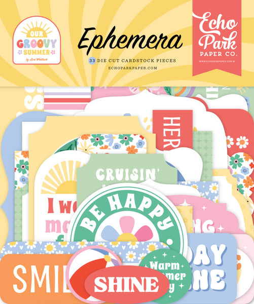 Echo Park Cardstock Ephemera 33/Pkg, Our Groovy Summer (OGS496024)