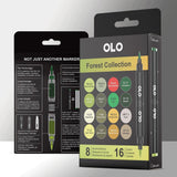 OLO, Brush Marker Set 5, Forest (8pc/16 Colors)