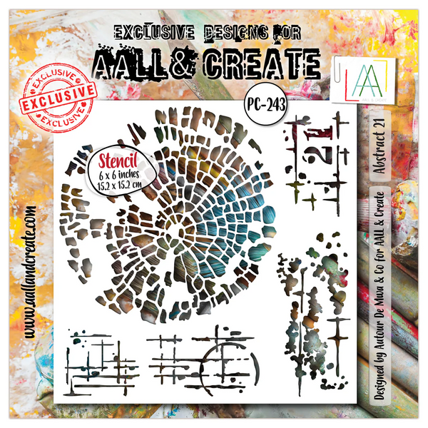AALL & Create, 6"x6"Stencil, #PC-243, Abstract 21 by Autour De Mwa