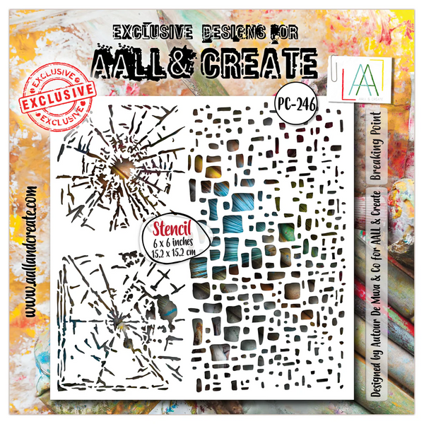 AALL & Create, 6"x6"Stencil, #PC-246, Breaking Point by Autour De Mwa