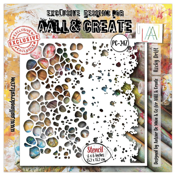 AALL & Create, 6"x6"Stencil, #PC-247, Rocky Drift, Designed by Autour De Mwa