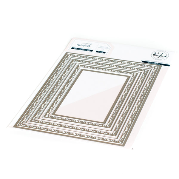 Pinkfresh Studio, Essentials Die Set, Folk Edge Rectangles (PF082ES)